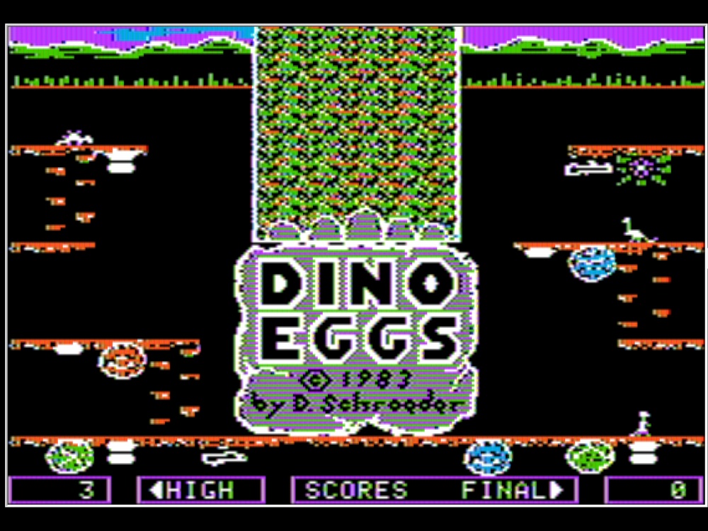 Title Screen of Dino Eggs for Apple II